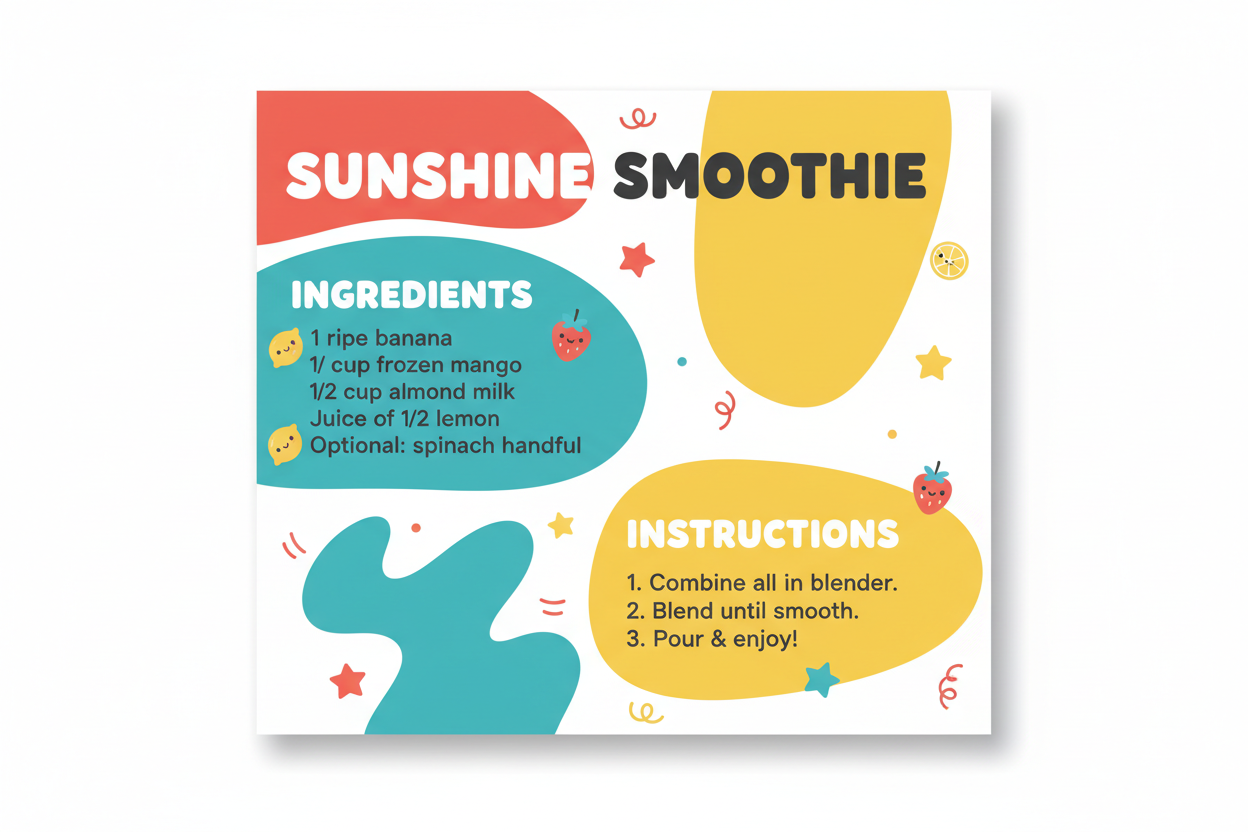 Bright and Playful Recipe Card