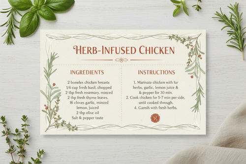 Printable Recipe Card Design
