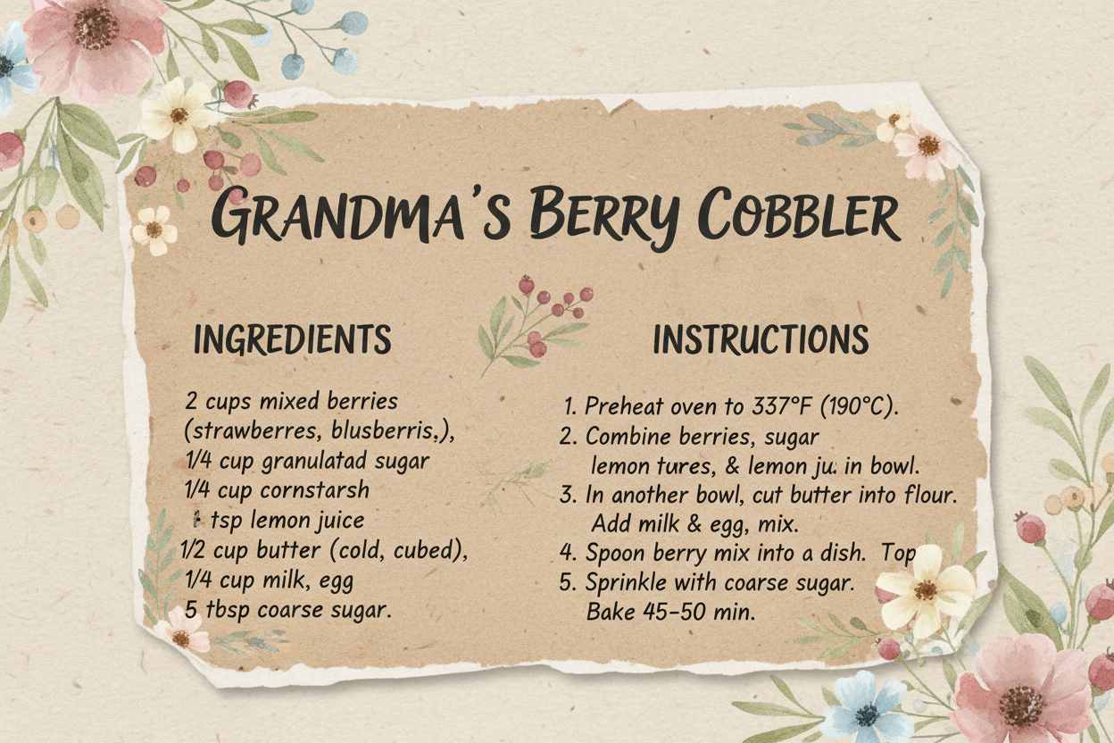 Rustic Farmhouse Recipe Card